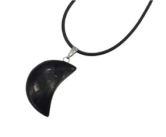 Colgante Luna Shungit (con cordón)