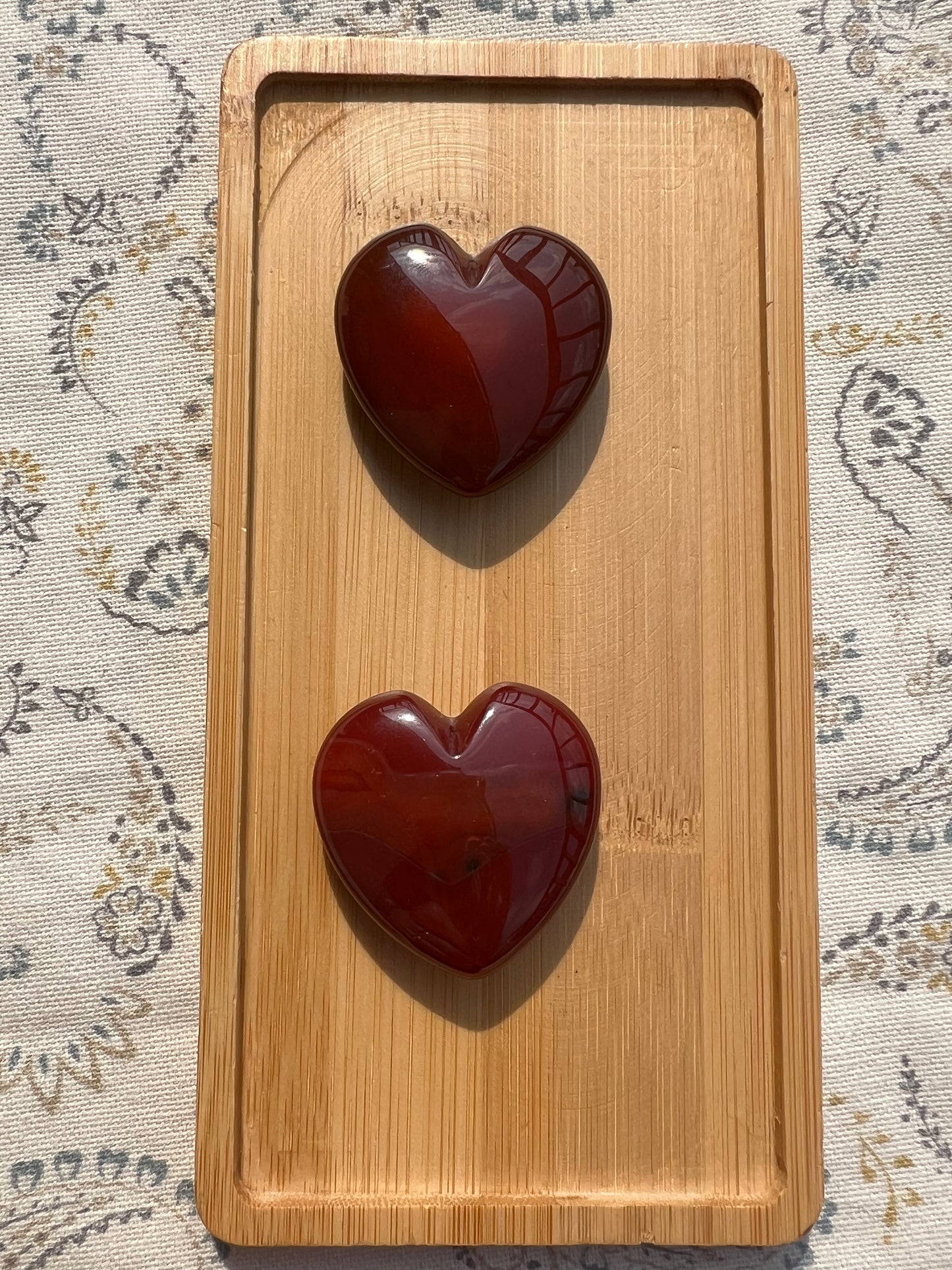 Corazón Plano de Jaspe Carneola - Amatena Cristales (vídeo al final)