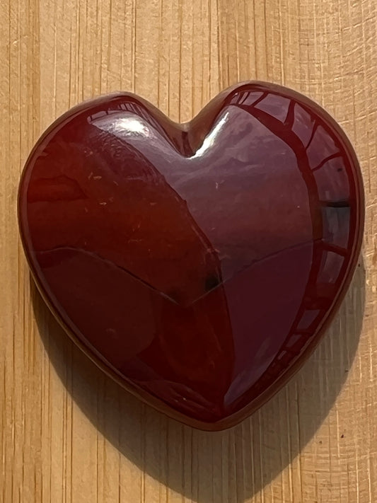 Corazón Plano de Jaspe Carneola - Amatena Cristales (vídeo al final)